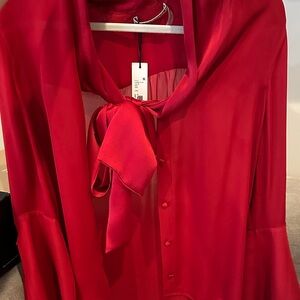 Alice + Olivia Red Blouse